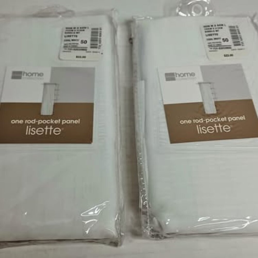 NEW Set of 3 -one rod pocket panel 60" x 84" Home Collection Lisette Cool White